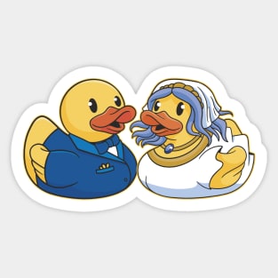 Cute Bride and Groom Wedding Rubber Ducky // Squeaky Duck Wedding Sticker